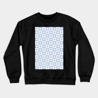 Lisa Says Gah Inspired Checkered Flower Trendy Pastel Blue Crewneck Sweatshirt